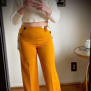 70s style high waisted mustard pants!!